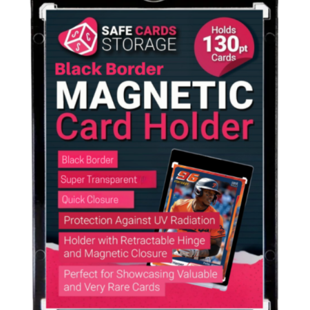 130PT Black Border One Touch Magnetic Holder Ultra clear Safe Cards Storage
