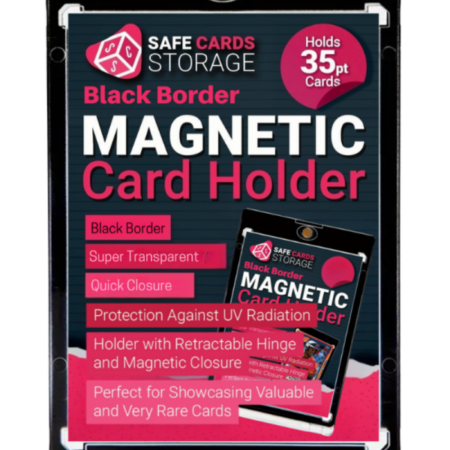 35PT Black Border One Touch Magnetic Holder Ultra clear Safe Cards Storage