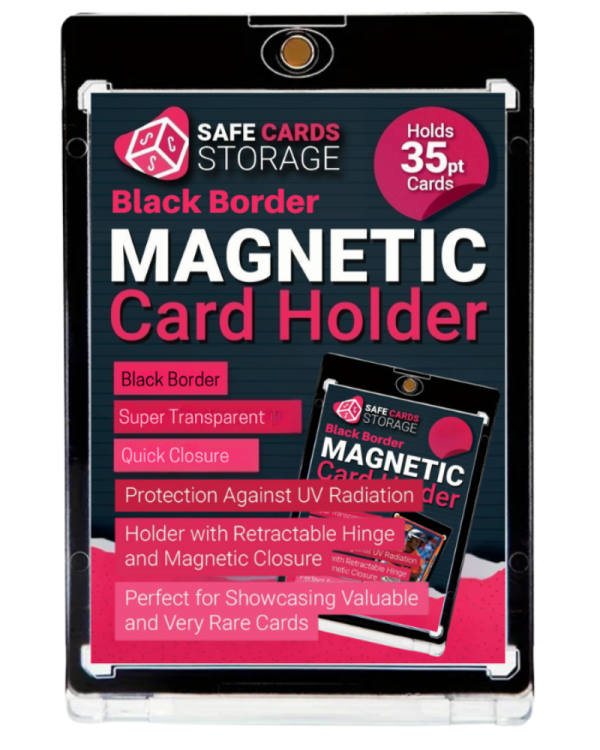 35PT Black Border One Touch Magnetic Holder Ultra clear Safe Cards Storage
