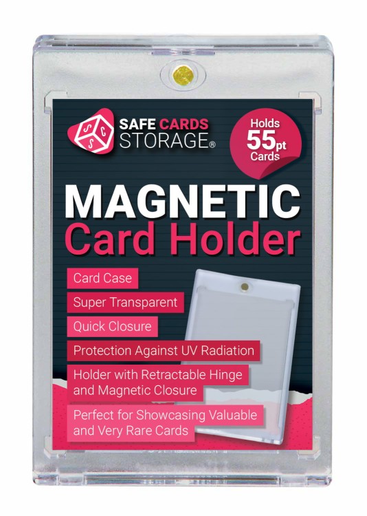 55pt One Touch Magnetic Holder Ultra clear Safe Cards Storage
